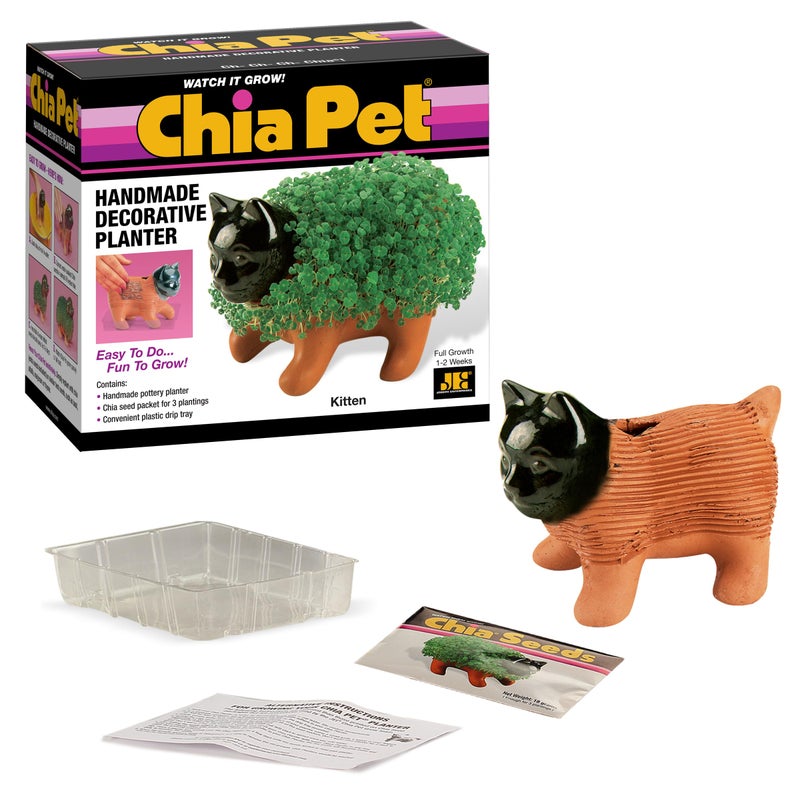 Chia Pet Kitten with Seed Pack, Decorative Pottery Planter, Easy to Do and Fun to Grow, Novelty Gift, Perfect for Any Occasion - Image 4